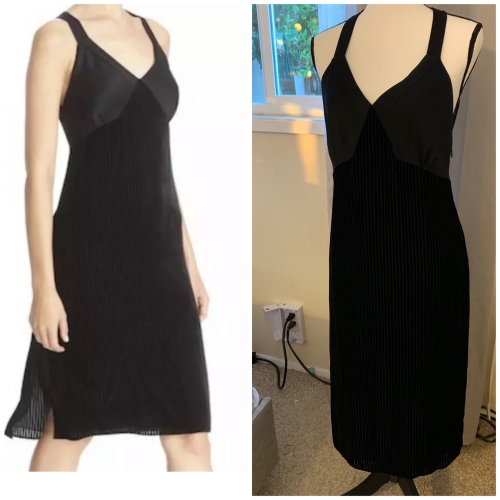 Rag & Bone Ruby Midi Slip  Dress Velvet Stripes